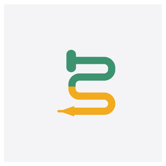 Obraz premium Hose concept 2 colored icon. Isolated orange and green Hose vector symbol design. Can be used for web and mobile UI/UX