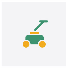 Lawn concept 2 colored icon. Isolated orange and green Lawn vector symbol design. Can be used for web and mobile UI/UX