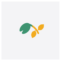 Sprout concept 2 colored icon. Isolated orange and green Sprout vector symbol design. Can be used for web and mobile UI/UX