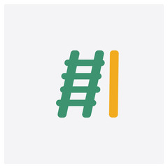Ladder concept 2 colored icon. Isolated orange and green Ladder vector symbol design. Can be used for web and mobile UI/UX