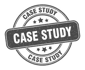 case study stamp. case study label. round grunge sign