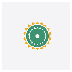 Sun concept 2 colored icon. Isolated orange and green Sun vector symbol design. Can be used for web and mobile UI/UX