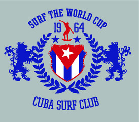 Cuba flag Print embroidery graphic design vector art