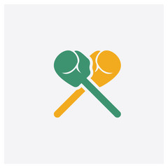 Boxing concept 2 colored icon. Isolated orange and green Boxing vector symbol design. Can be used for web and mobile UI/UX
