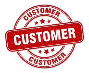 customer stamp. customer label. round grunge sign