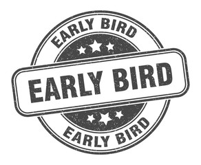 early bird stamp. early bird round grunge sign. label