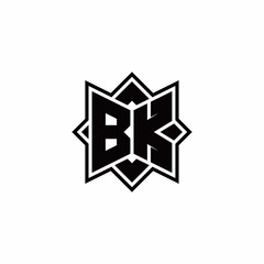 BK monogram logo with square rotate style outline