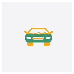 Car concept 2 colored icon. Isolated orange and green Car vector symbol design. Can be used for web and mobile UI/UX