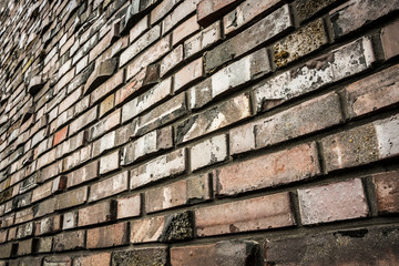 old brick wall with red bricks