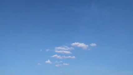 Pictures of bright blue sky, Bright blue sky with small white clouds
