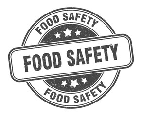 food safety stamp. food safety round grunge sign. label