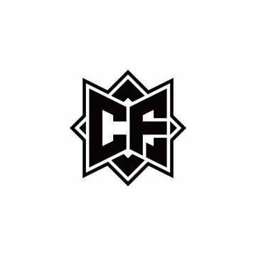 recommend clip art: CF monogram logo with square rotate style outline