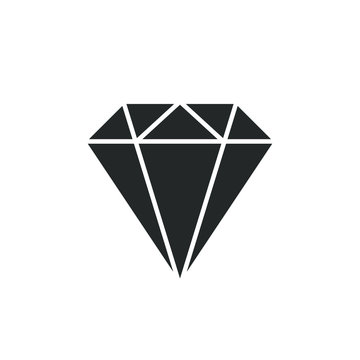 Simple icon of a diamond with fill color style design