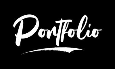 Portfolio Calligraphy Black Color Text On Black Background