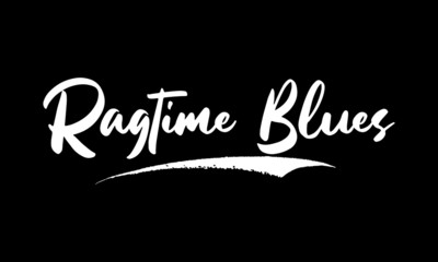 Ragtime Blues Calligraphy Black Color Text On Black Background