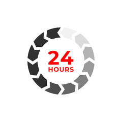 24h color icon and time concept