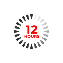 12h color icon and time concept