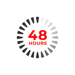 48h color icon and time concept