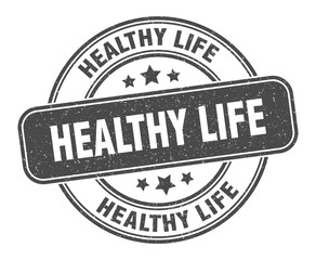 healthy life stamp. healthy life label. round grunge sign