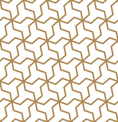 Seamless arabic geometric ornament in brown color.Average thickness lines.