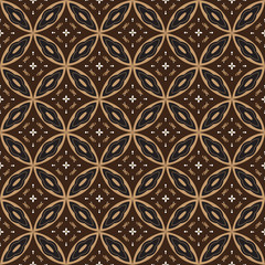 Art work modern circle motifs on batik design with simple brown color design