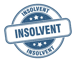 insolvent stamp. insolvent round grunge sign. label