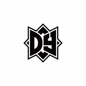 recommend clip art: DY monogram logo with square rotate style outline