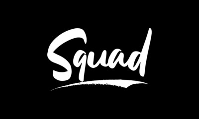 Squad Calligraphy Black Color Text On Black Background