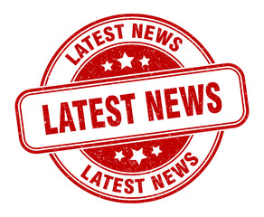 latest news stamp. latest news round grunge sign. label