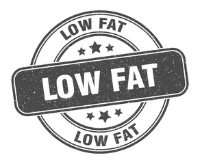 low fat stamp. low fat label. round grunge sign
