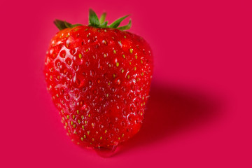 strawberries on a pink background