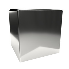 Silver Box Packaging Isolated Front View