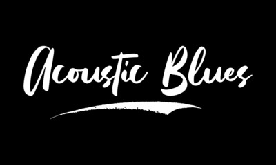 Acoustic Blues Calligraphy Black Color Text On Black Background