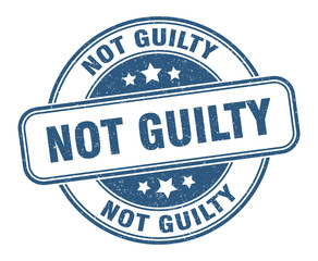 not guilty stamp. not guilty round grunge sign. label