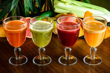 set smoothie in glasses healthy nutrition vegetarianism