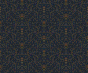 Elegant art nouveau seamless pattern. Abstract minimalist background. Geometric art deco texture.