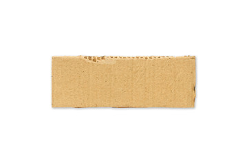 Recycled paper craft stick on a white background. Brown paper torn or ripped pieces of paper isolated on white background with clipping path.