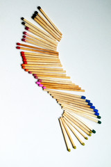 Fototapeta premium colourful match collection on white background