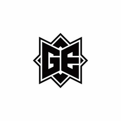 GE monogram logo with square rotate style outline