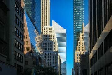 The Skyscrapers of Manhattan. New York street view