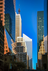 Fototapeta na wymiar The Skyscrapers of Manhattan. New York street view