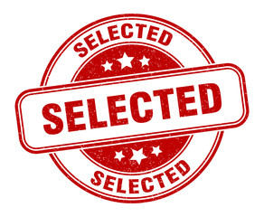 selected stamp. selected round grunge sign. label