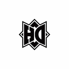 HD monogram logo with square rotate style outline