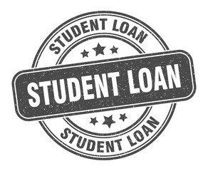 student loan stamp. student loan label. round grunge sign