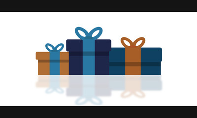 Vector Illustration of Gift Boxes with ribbon. 