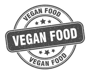 vegan food stamp. vegan food label. round grunge sign