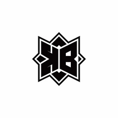 KB monogram logo with square rotate style outline