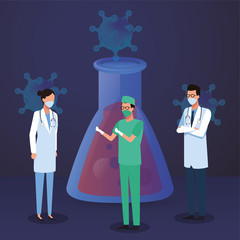 doctors staff with laboratory equipment