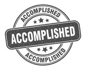accomplished stamp. accomplished label. round grunge sign