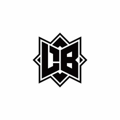 LB monogram logo with square rotate style outline